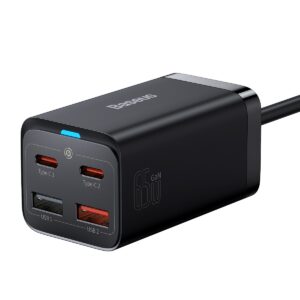تصویر شارژر بیسوس GaN3 Pro توان 65 وات چهار پورت