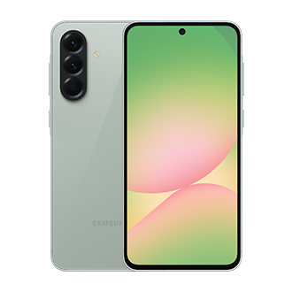 گوشی سامسونگ Galaxy A56 5G زیتونی نمای جلو و پشت