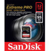 نمای تکمیلی کارت حافظه سن دیسک Extreme Pro 32 گیگابایت
